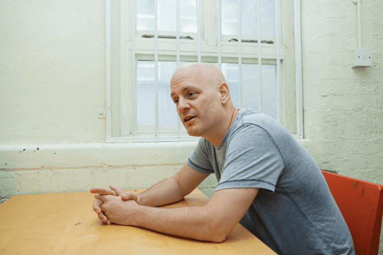 a person sitting at a table