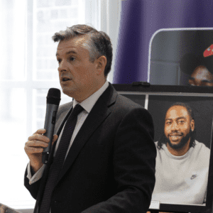 Photograph of The Shadow Secretary of State for Work and Pensions, Rt Hon John Ashworth, speaking at St Giles Peer Circles event.